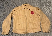 Vintage Master Prest Coca Cola Uniform Zip Up Jacket Pinstripe Patch Workwear