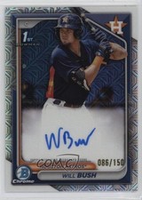 2024 Bowman Chrome Prospect HTA Choice Refractor 86/150 Will Bush Auto 17f8