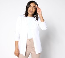 Isaac Mizrahi Live Women's Top Plus Sz Sweater 3X Essentials Pima White A646517