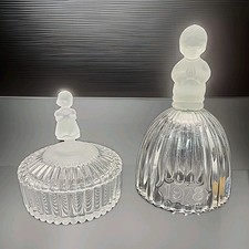 Goebel Hummel Crystal Set: 1978 Annual Bell & 1993 Lidded Trinket Box W. Germany