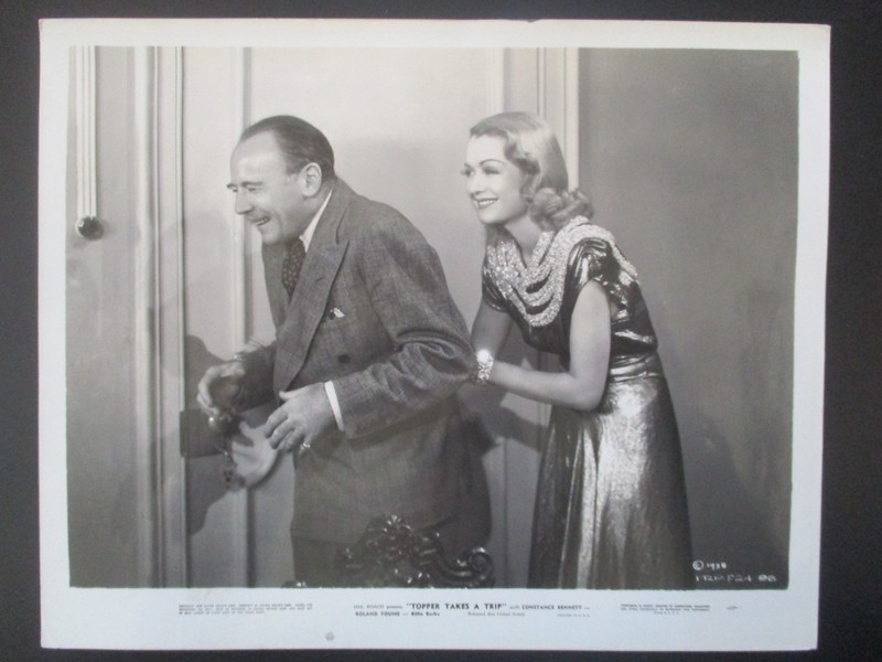 CONSTANCE BENNETT ROLAND YOUNG Original Vintage 1938 TOPPER TAKES A TRIP Photo