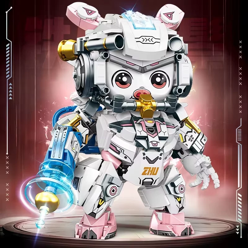 2025 Kung Fu Style 12-in-1 Mechanical Panda & Zodiac Building Blocks Set, Articu - Image 4 of 4