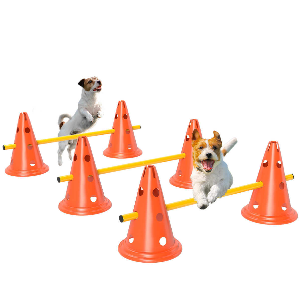 PawHut Dog Agility Equipment Set 3 PCS Adjustable Height Jumping Obstacles