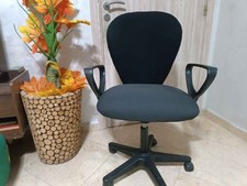 Black Fabric Office Desk Chair Swivel Adjustable Gas Lift