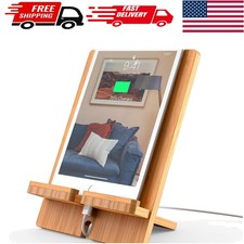 Portable Bamboo Tablet Stand - Stylish Holder for Devices from 4 to 13 Inches