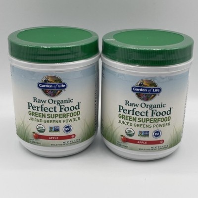 2x Raw Organic Perfect Food, Green Superfood, Juiced Greens Powder Exp 4/23/2026