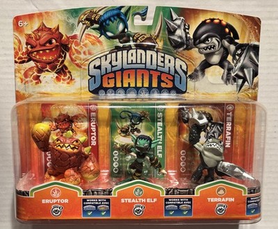 Skylanders 3-Pack Eruptor, Stealth ELF, Terrafin. Figures-Giants*NEW*