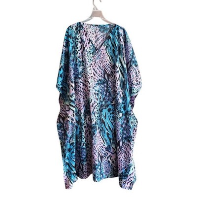 Women's Kaftan Colorful Animal Leopard Print Glittery Mrs Roper One Size
