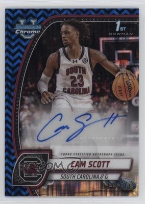 2024 Bowman U Chrome Black & Blue Stealth Refractor /100 Cam Scott #13 Auto 1ai1