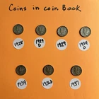 16 Mercury Dimes 1925-37 Collection in Book Good/Very Good Condition Ungraded-NR