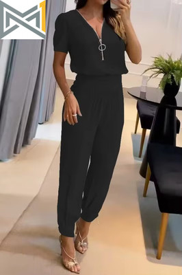 Two Piece Set Women Outfit 2023 Summer Fashion Puff Sleeve V-Neck Short Sleeve T