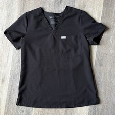 FIGS Women  s Black Catarina One Pocket Scrub Top Size Small
