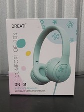 Dreati Kids Wired Headphones 3.5mm Mic Volume Limiting Comfort Ages 3+ Acqua NEW