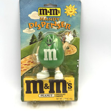 Dispenser caramelle vintage arachidi M&M verde pratico 1993 confezione aperta LEGGI