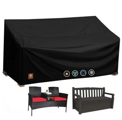 2 Seater Outdoor Patio Seating Storage Bench Cover Waterproof 58Wx28Dx34H Inch