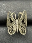 Vintage Sterling Silver Butterfly Ring Size 8.5 E6