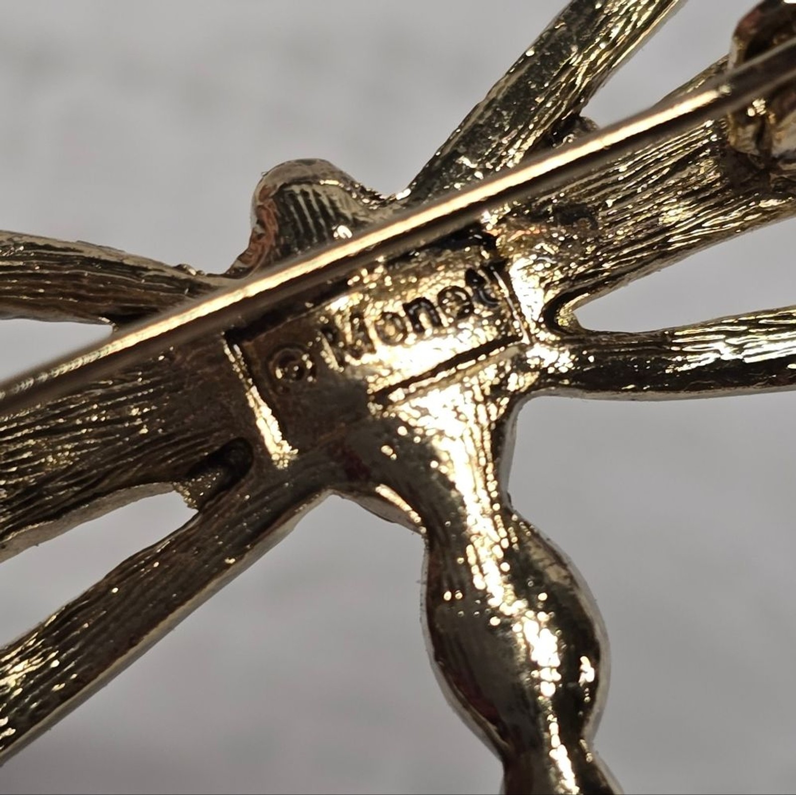 Monet Signed Dragonfly Multicolor Rhinestones Bro… - image 7