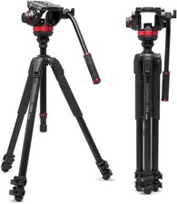 Manfrotto 055 Video Tripod w/502 Video Fluid Head, Aluminium, Professional Heavy