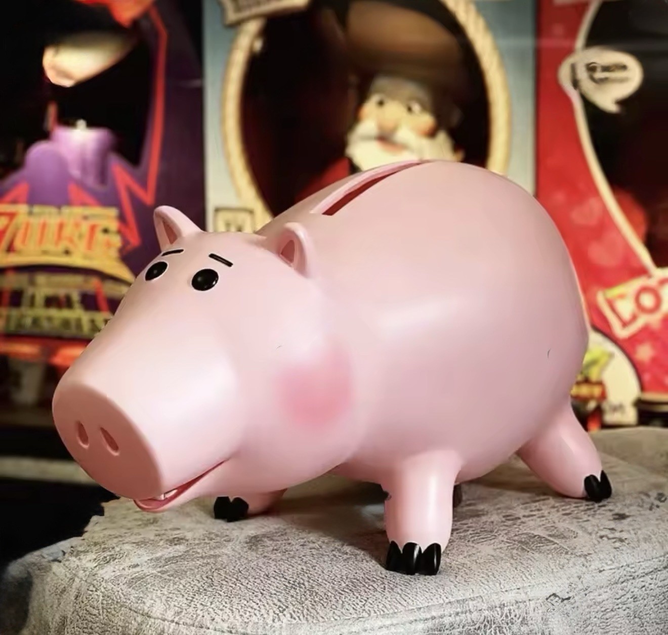 Toy Story 1:1 Réplica Película Precisa Hamm Alcancía Pantalla RARA Escala Completa