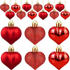 24 PCS Valentine'S Day Heart Hanging Ornaments Heart Shaped Ornaments for Christ