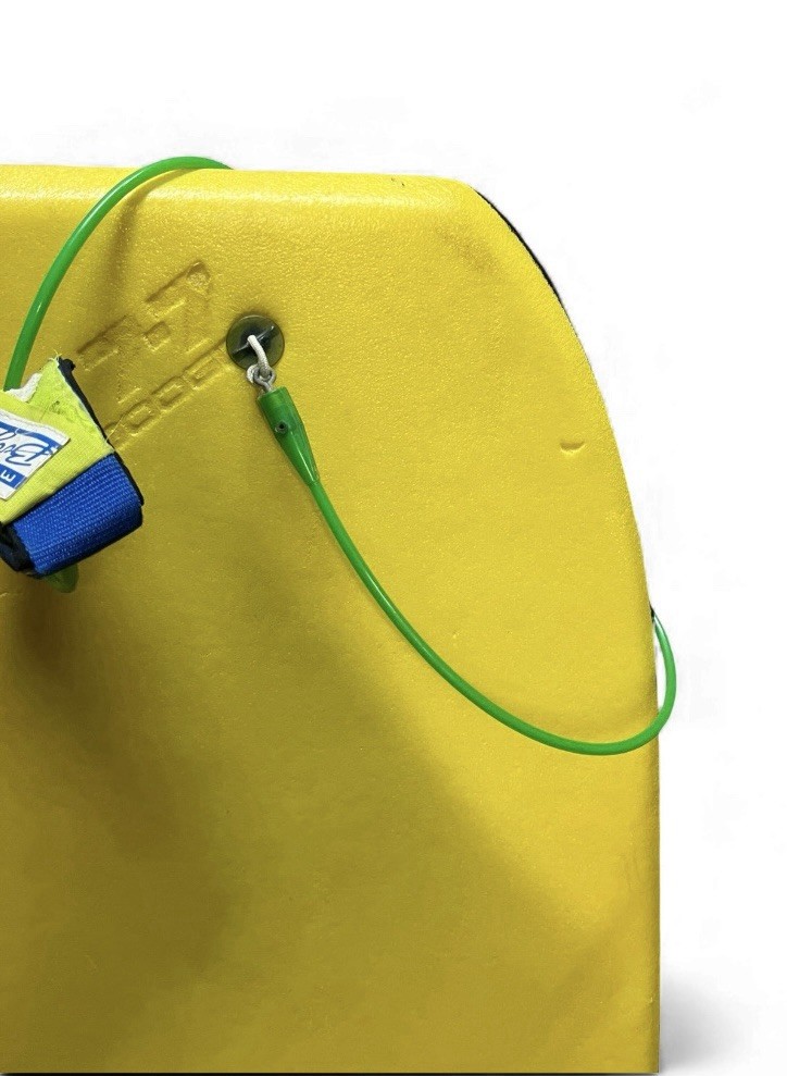 Vintage Morey Boogie Board Mach 7-7 Bodyboard With leash Orange Yellow RARE