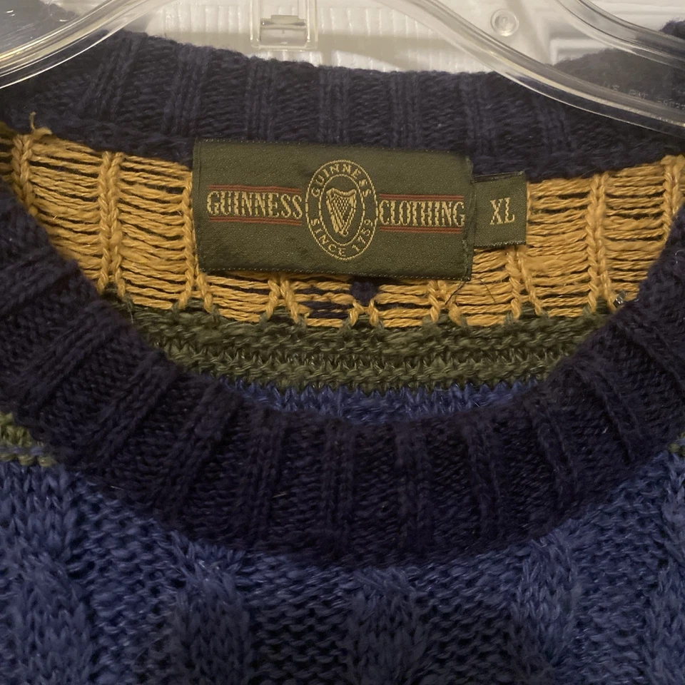 Suéter Guinness Clothing Para Hombre Logo Irlandés Cuello Redondo Tejido Pullover XXL Foto 2 de 4