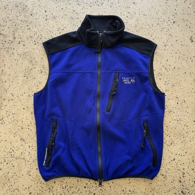 Mountain Hardwear Gore Windstopper Fleece Vest Mens L Blue Black 