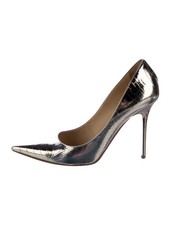 JIMMY CHOO Gold  Metallic Leather Pumps Size 10 IT 40 Good Condition