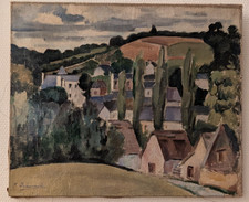 paysage village breton de Marc Delamorinière 1940