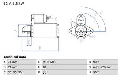 0 986 022 930 Bosch Starter for BMW