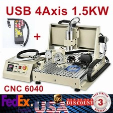 USB 4 Axis 6040 CNC Router Engraver 3D Drill Engraving Milling Machine VFD & R/C