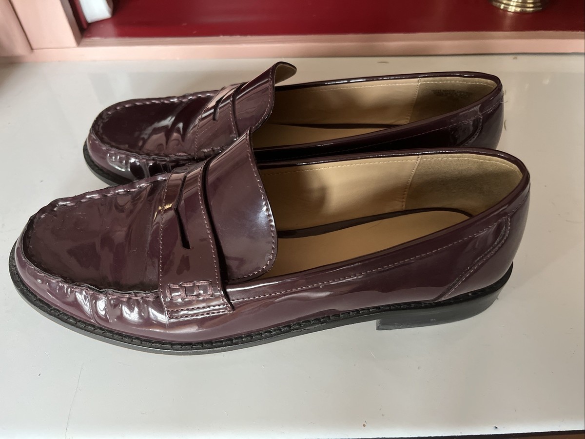 Ann Taylor  Patent Penny Loafers in Blush Ms. Calum Blush Leather Penny Loafers main image 2