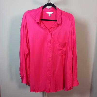 H&M rosa Shirt Top Damen Shirt Bluse UK Größe L