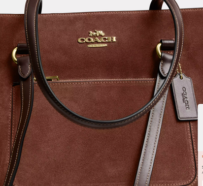 COACH CCC77 Station Tote Bag suede/Im/Vintage Brown | eBay