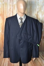 Hart Schaffner Marx Gold Trumpeter Black Stripe 2 Button Suit Sz 48R Wst 40x38