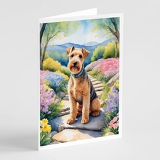 Caroline's Treasures Lakeland Terrier Spring Path Greeting Cards Pack of 8