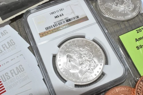 ESTATE LOT-🔥1883-O NGC Morgan SILVER $1, American Eagle,copper, World/US Stamps