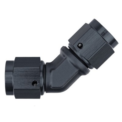APS geschmiedeter 45 Grad Innengewinde drehbar Adapter - schwarz, -6 JIC (9/16x18) Gewinde