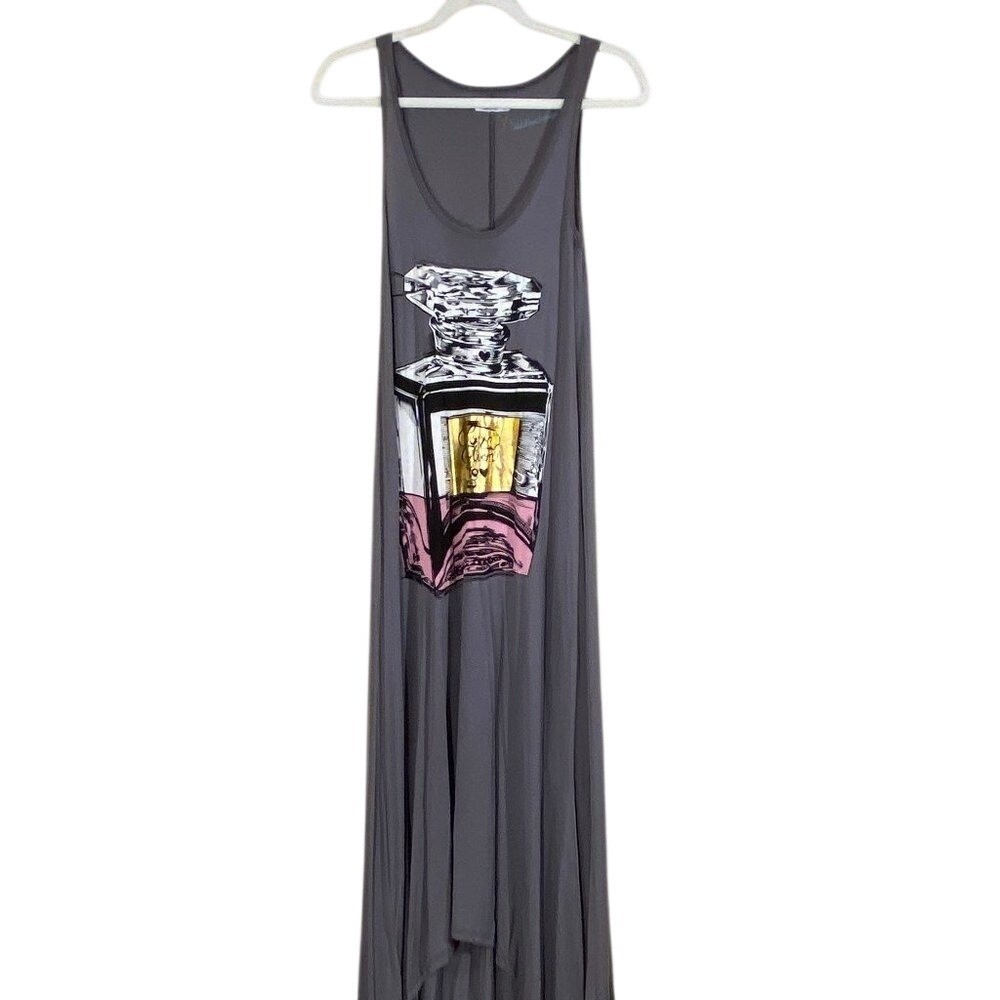 Lauren Moshi Love Potion Perfume Bottle Grey Micro Modal Maxi Dress Small