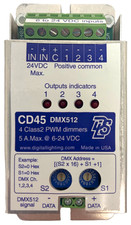 CD45: DMX decoder 4 LED PWM dimmer decoder 8 A. 12-24 VDC RGB / RGBW Made in USA