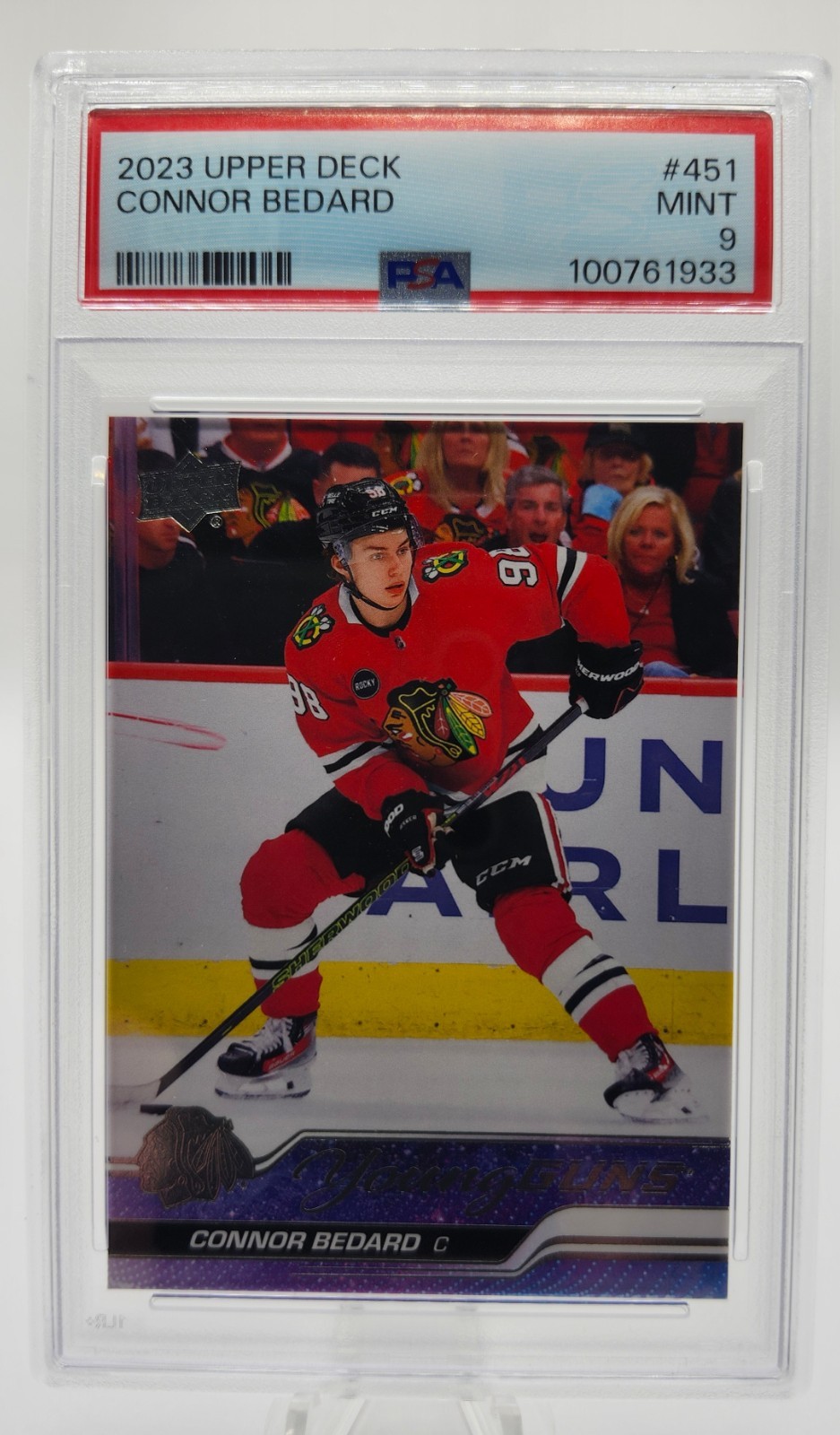 2023-24 Upper Deck Hockey Connor Bedard Young Gun #451 PSA 9 - Time to Buy! view 1
