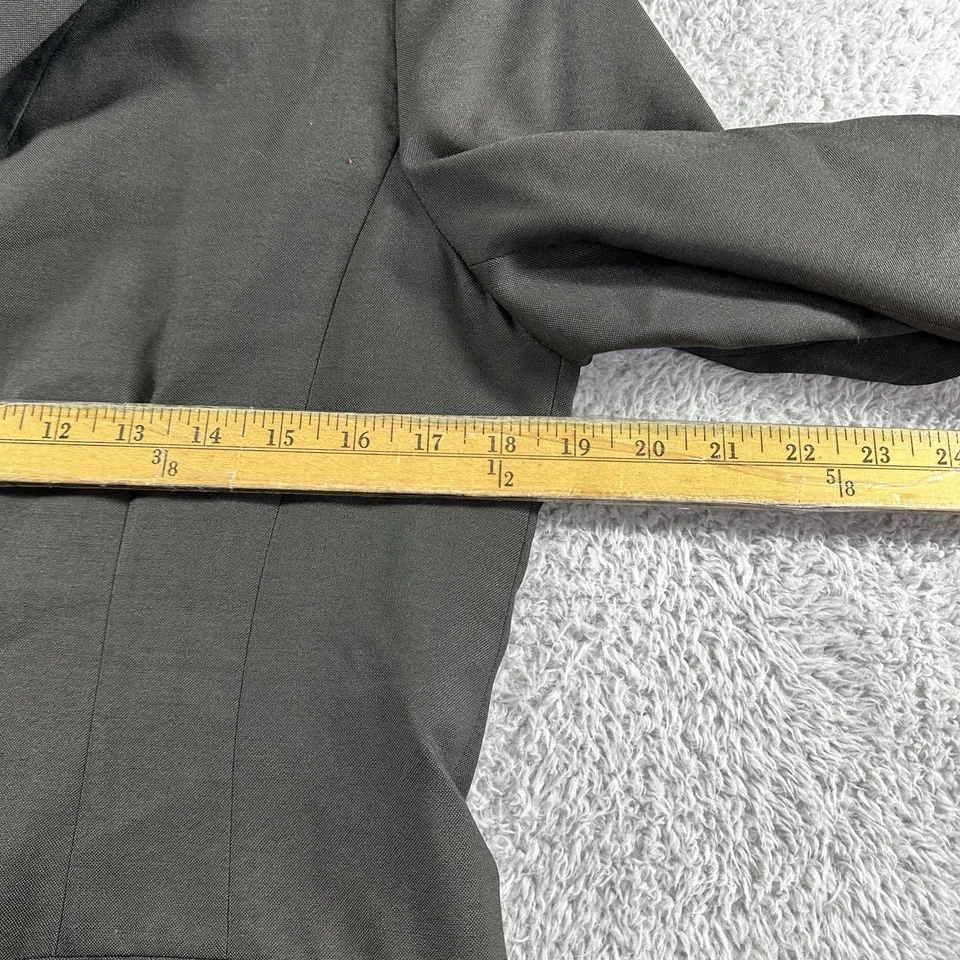 Blazer de lana Louis Dell'Olio vintage para mujer 10 gris tres botones ropa de trabajo oficina Foto 4 de 4