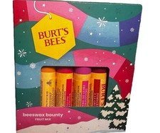 NEW Burt  s Bees Beeswax Bounty 4 Pack 2025 Fruit Mix Lip Balm Gift Set