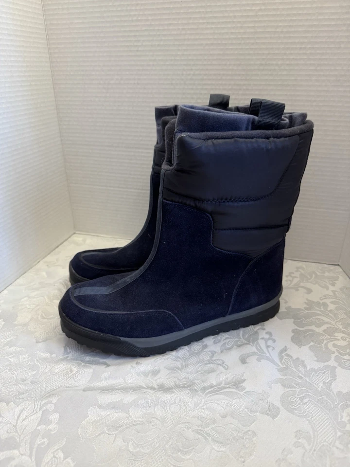 Lands’ End Women’s Size 10B Commuter Snow Winter Boots Blue Suede Comfort - Image 3 of 4