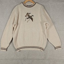 Vintage Shenandoah Duck Sweater Mens Tall L Embroidered Mallard Cotton USA 90s