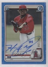 2020 Bowman Chrome Prospect Blue Refractor 47/150 Hector Yan #CPA-HY Auto 03j5
