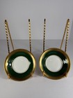 Luxury Limoges France Décor Main Emerald Green Gold Gilt Cup & 2 Saucers Rare! — photo 2