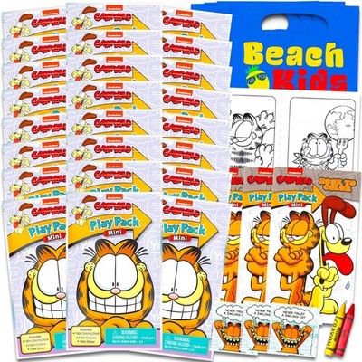 Garfield Mini Party Favors Set - Bundle with 24 Garfield Play Packs with Colorin