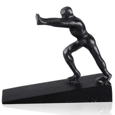 Cast Iron Door Stop, Decorative Rustic Heavy Duty Door Stopper, Man Door Stop...