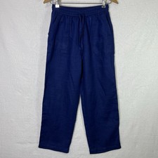 BR Banana Republic Linen Pants Women’s XS (25x27) Blue Wide Leg Coastal Resort